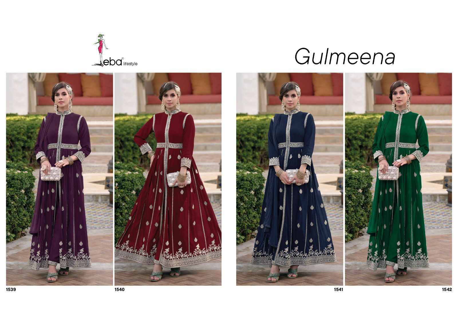 Eba Gulmeena Wholesale Georgette Wedding Salwar Suits Catalog 
